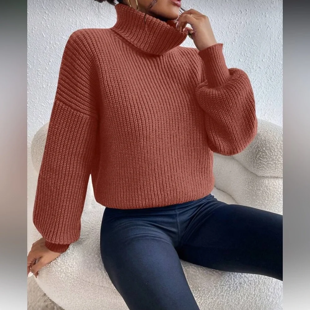 Dusty Rose Turtleneck Sweater